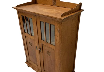 Arts & Crafts Art Nouveau Bookcase with Beveled Glass, 1900s